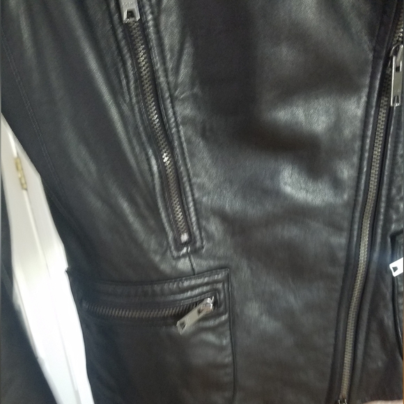 NEW DKNY butter Soft Lamb Skin Leather Moto Motorcycle Biker Jacket - Picture 12 of 17